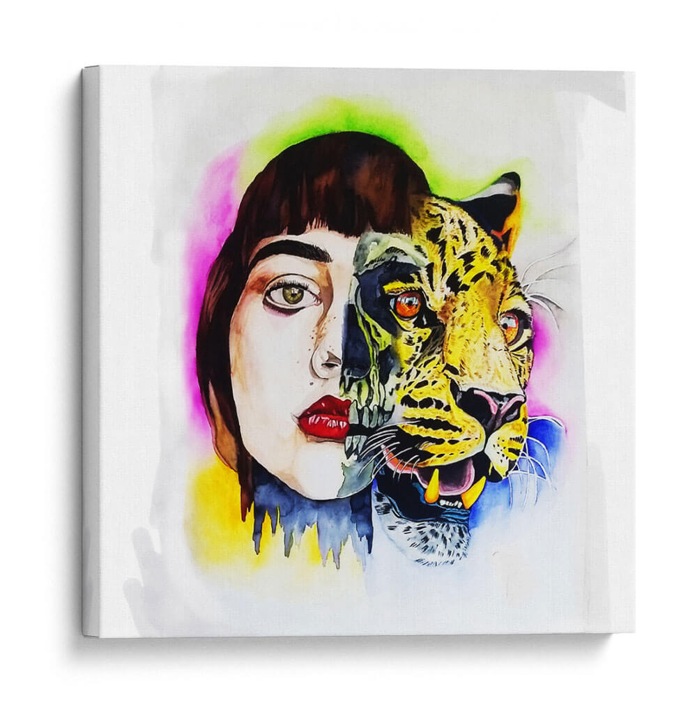 Chica jaguar - Mich0 Herrera | Cuadro decorativo de Canvas Lab