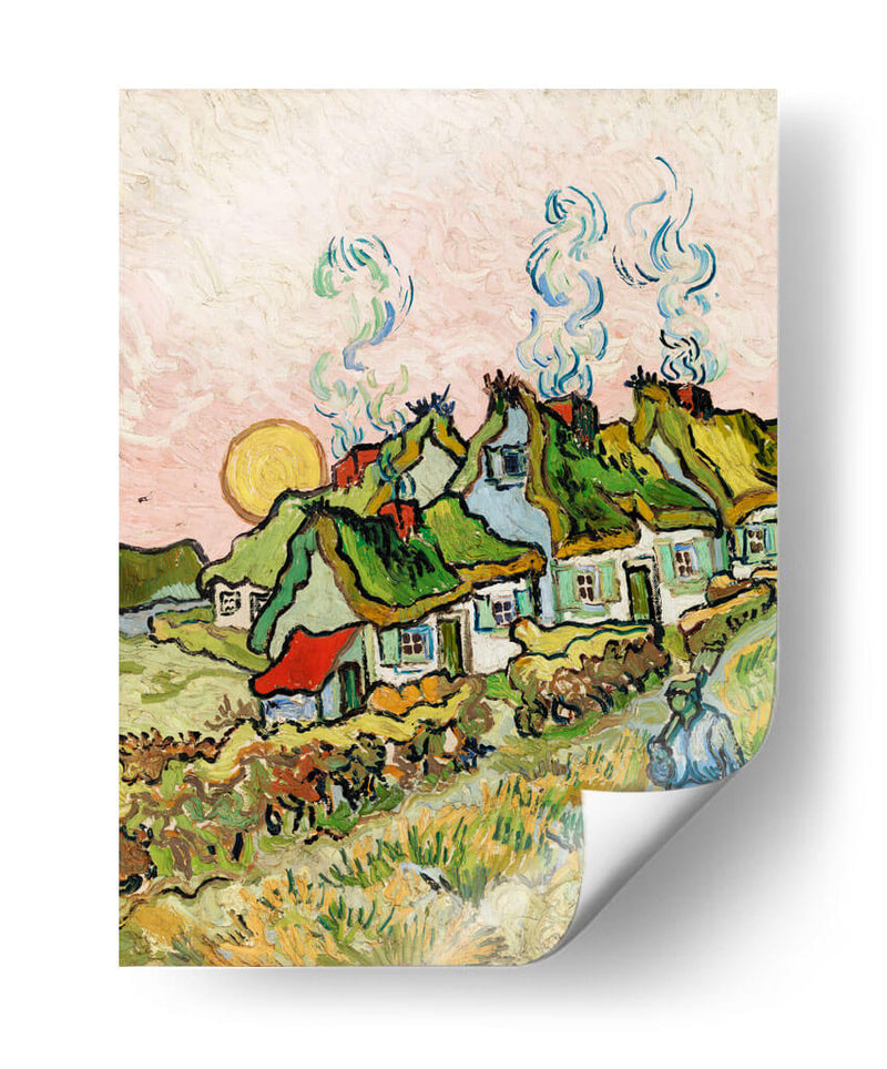 Casas y figura - Vincent Van Gogh | Cuadro decorativo de Canvas Lab