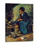 Mujer campesina cocinando junto a una chimenea - Vincent Van Gogh | Cuadro decorativo de Canvas Lab