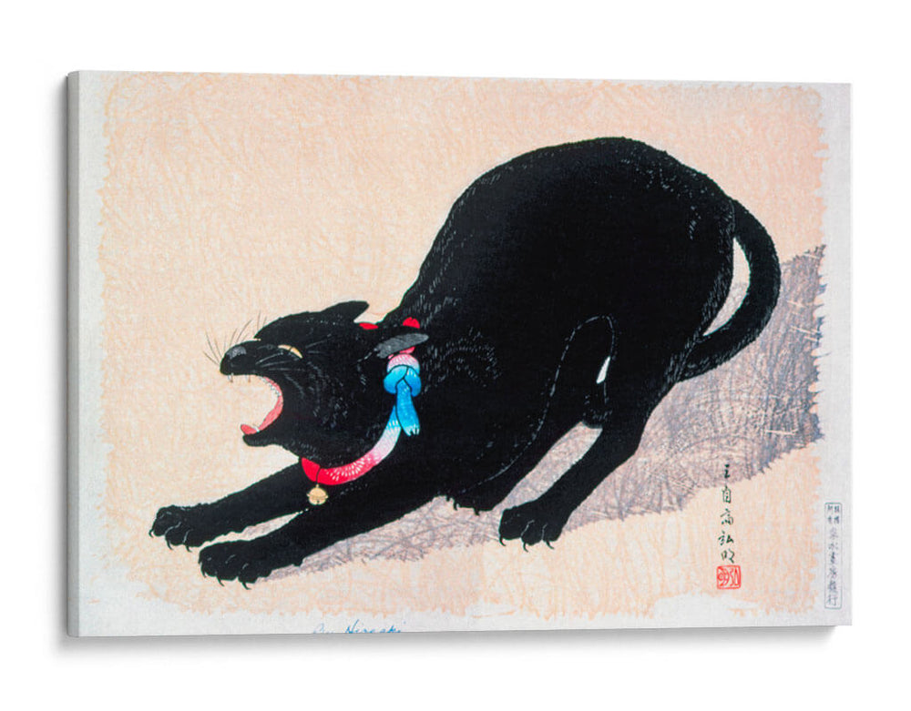 Gato negro siseando - Hiroaki Takahashi | Cuadro decorativo de Canvas Lab