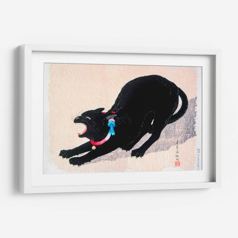 Gato negro siseando - Hiroaki Takahashi | Cuadro decorativo de Canvas Lab