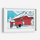 La puerta roja de Hongo en la nieve - Hiroaki Takahashi | Cuadro decorativo de Canvas Lab