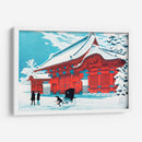 La puerta roja de Hongo en la nieve - Hiroaki Takahashi | Cuadro decorativo de Canvas Lab