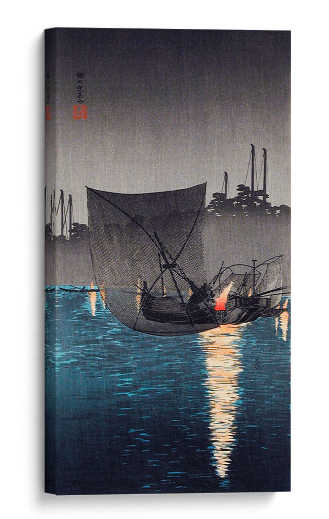 Isla Tsukuda, redes de pesca por la noche - Hiroaki Takahashi | Cuadro decorativo de Canvas Lab