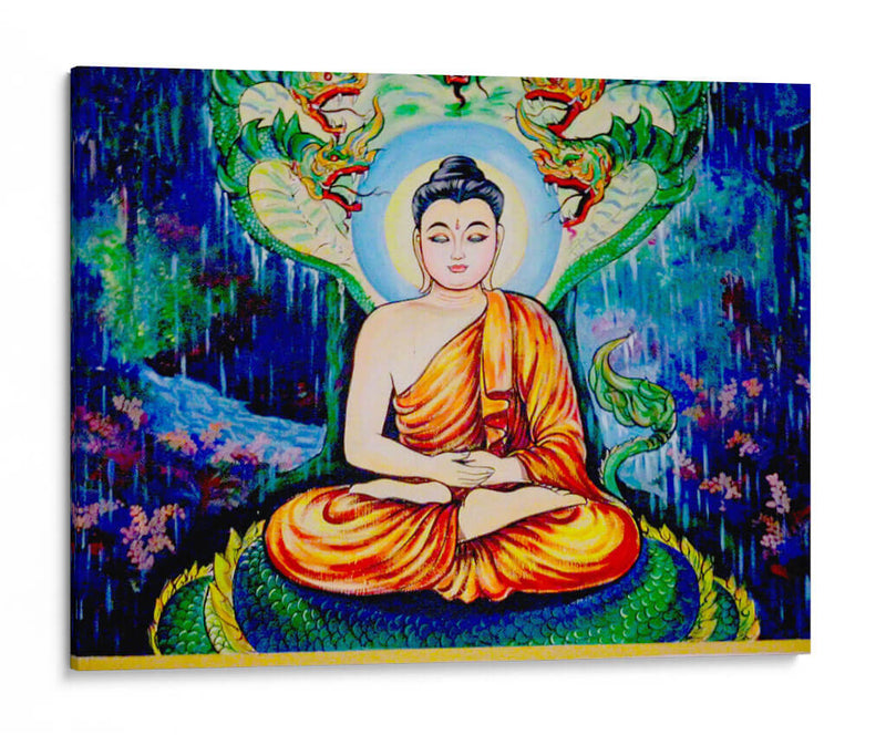 Mucalinda protege al Buda de la lluvia | Cuadro decorativo de Canvas Lab