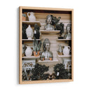 Plantas de interior y bustos de Buda colocados en estantes | Cuadro decorativo de Canvas Lab