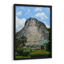 Formación rocosa con ilustraciones de Buda | Cuadro decorativo de Canvas Lab