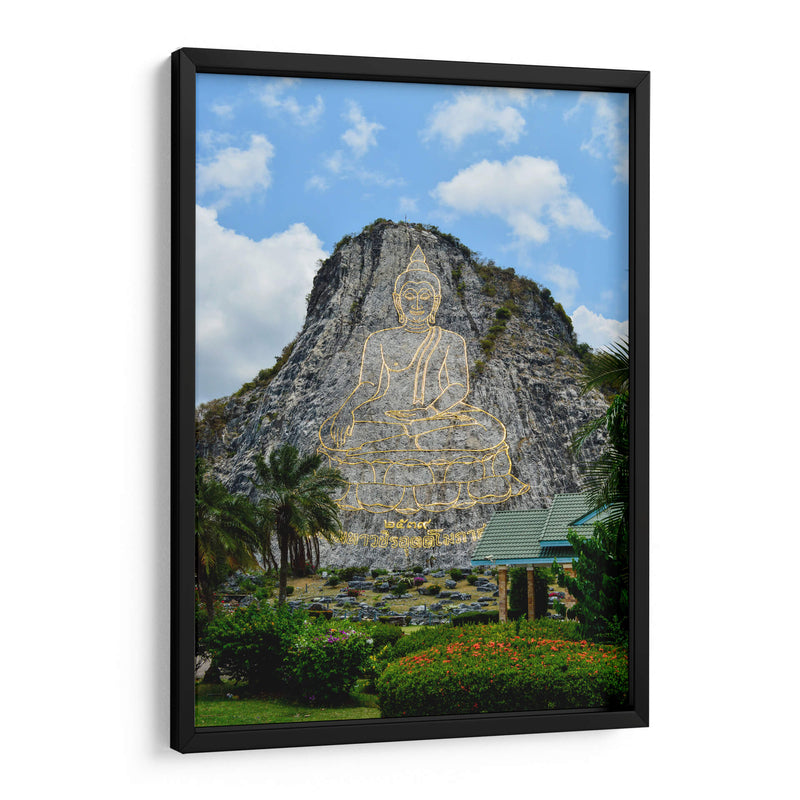 Formación rocosa con ilustraciones de Buda | Cuadro decorativo de Canvas Lab
