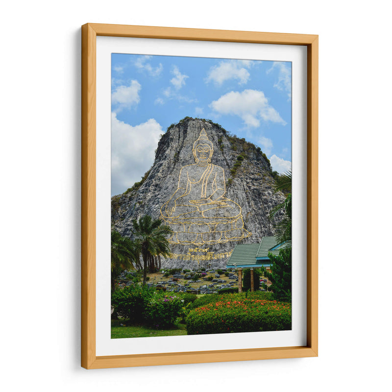 Formación rocosa con ilustraciones de Buda | Cuadro decorativo de Canvas Lab