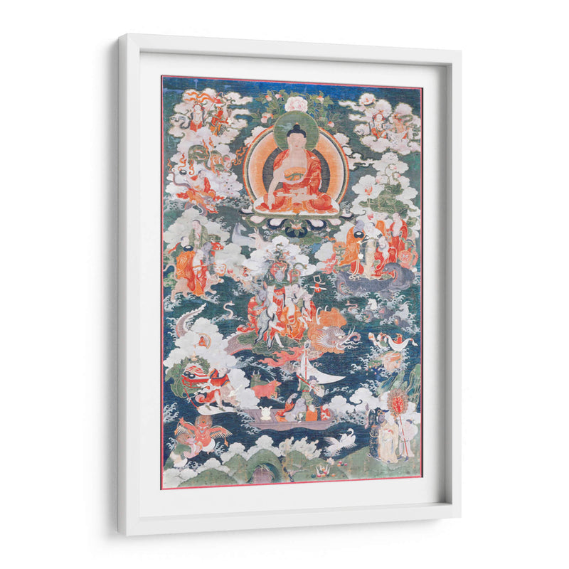 Buda Shakyamuni y los dieciocho Arhats | Cuadro decorativo de Canvas Lab