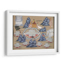 Panel de manuscrito de cosmología que muestra a Buda comiendo junto al lago Anottata | Cuadro decorativo de Canvas Lab