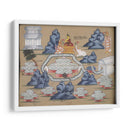 Panel de manuscrito de cosmología que muestra a Buda comiendo junto al lago Anottata | Cuadro decorativo de Canvas Lab