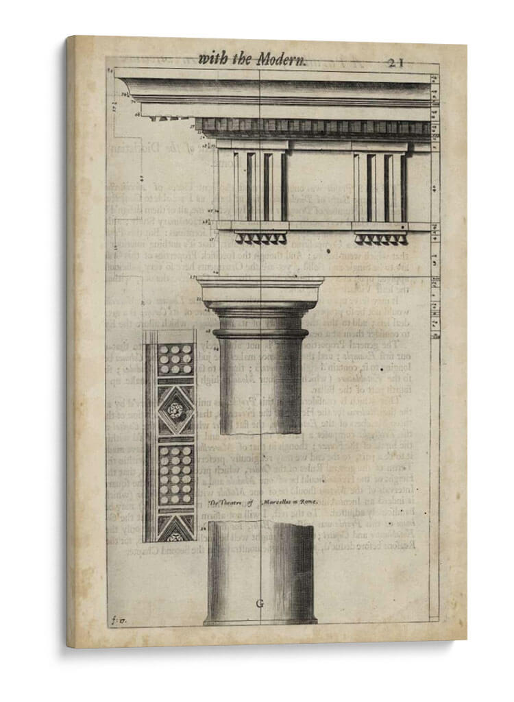Arquitectura Antigua Viii - John Evelyn | Cuadro decorativo de Canvas Lab