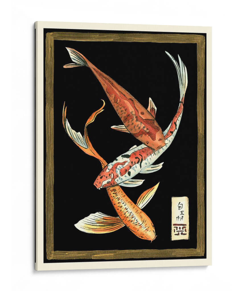 Pescado Koi En Negro Ii - Chariklia Zarris | Cuadro decorativo de Canvas Lab