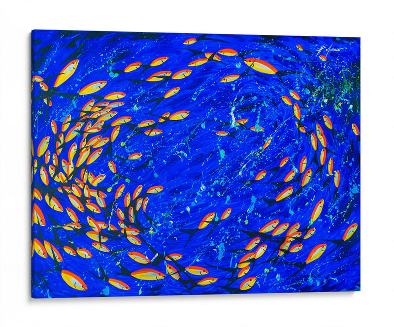 Banco de peces naranjas | Cuadro decorativo de Canvas Lab