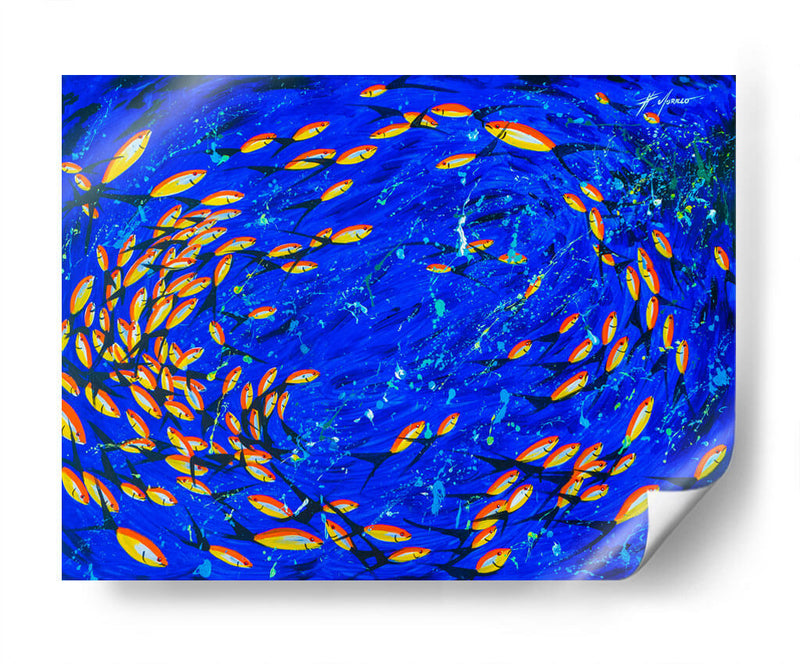 Banco de peces naranjas | Cuadro decorativo de Canvas Lab