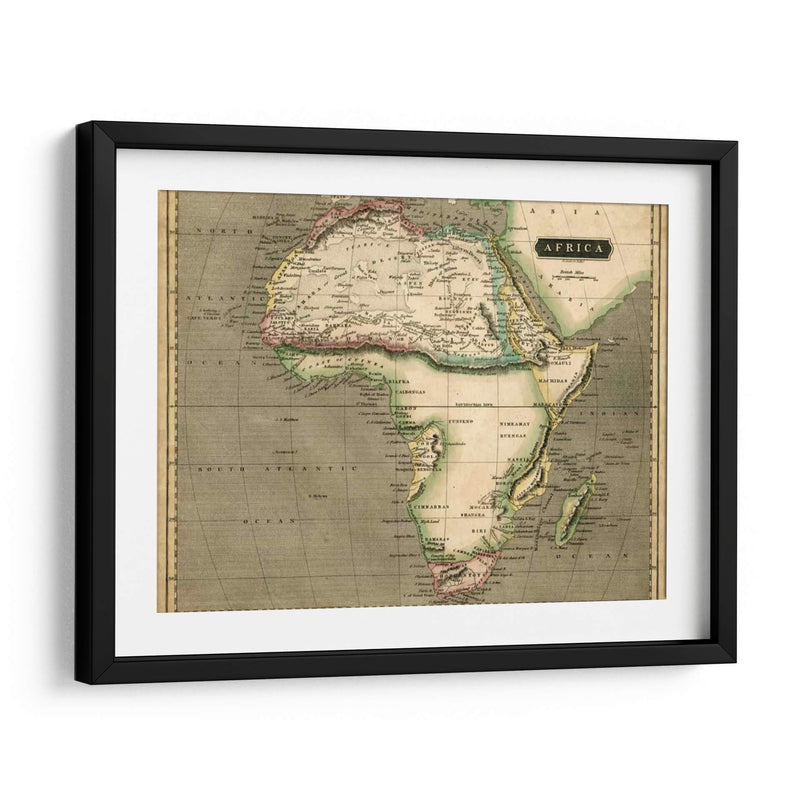 Mapa De Thomsons De África - Thomson | Cuadro decorativo de Canvas Lab