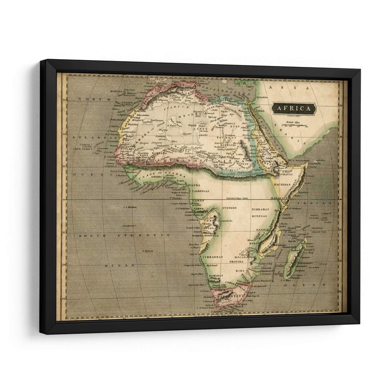 Mapa De Thomsons De África - Thomson | Cuadro decorativo de Canvas Lab