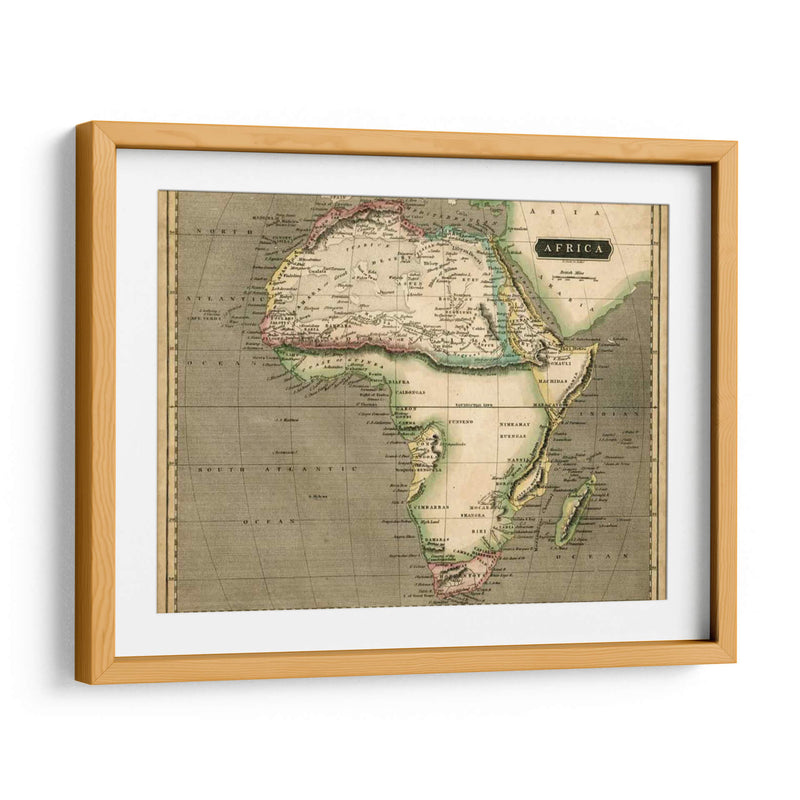 Mapa De Thomsons De África - Thomson | Cuadro decorativo de Canvas Lab