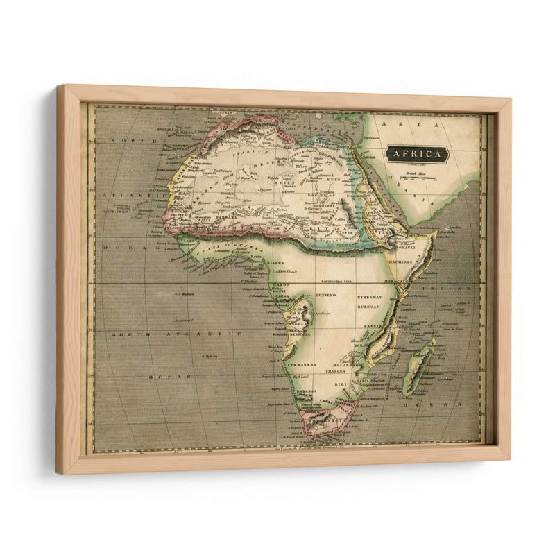 Mapa De Thomsons De África - Thomson | Cuadro decorativo de Canvas Lab