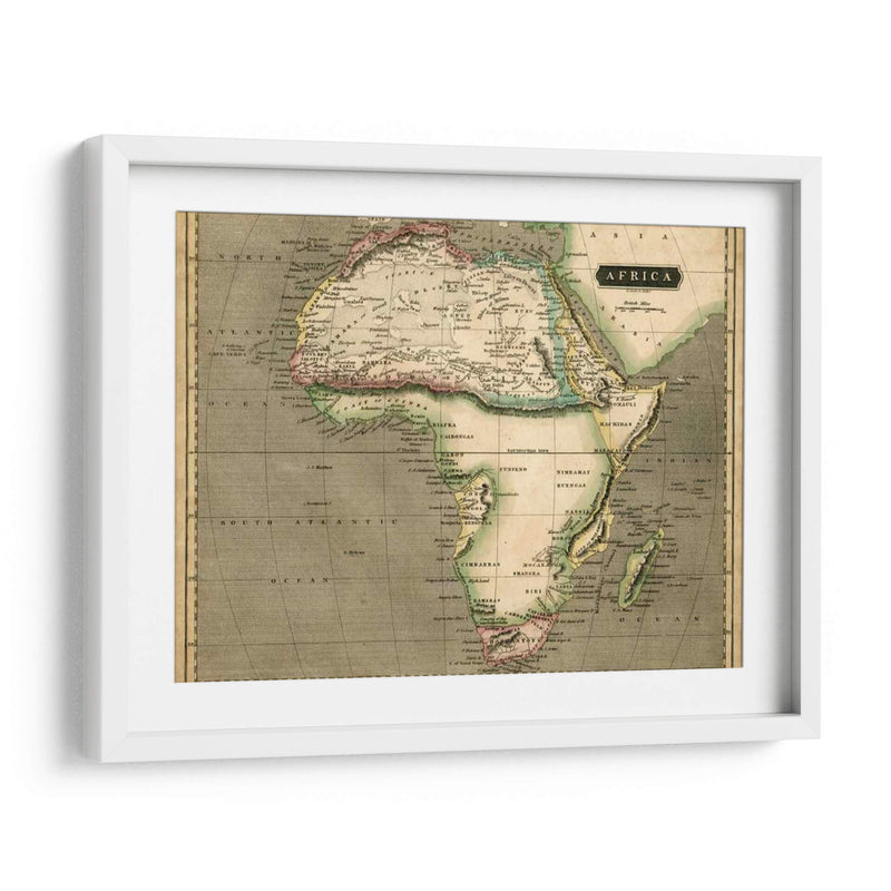 Mapa De Thomsons De África - Thomson | Cuadro decorativo de Canvas Lab