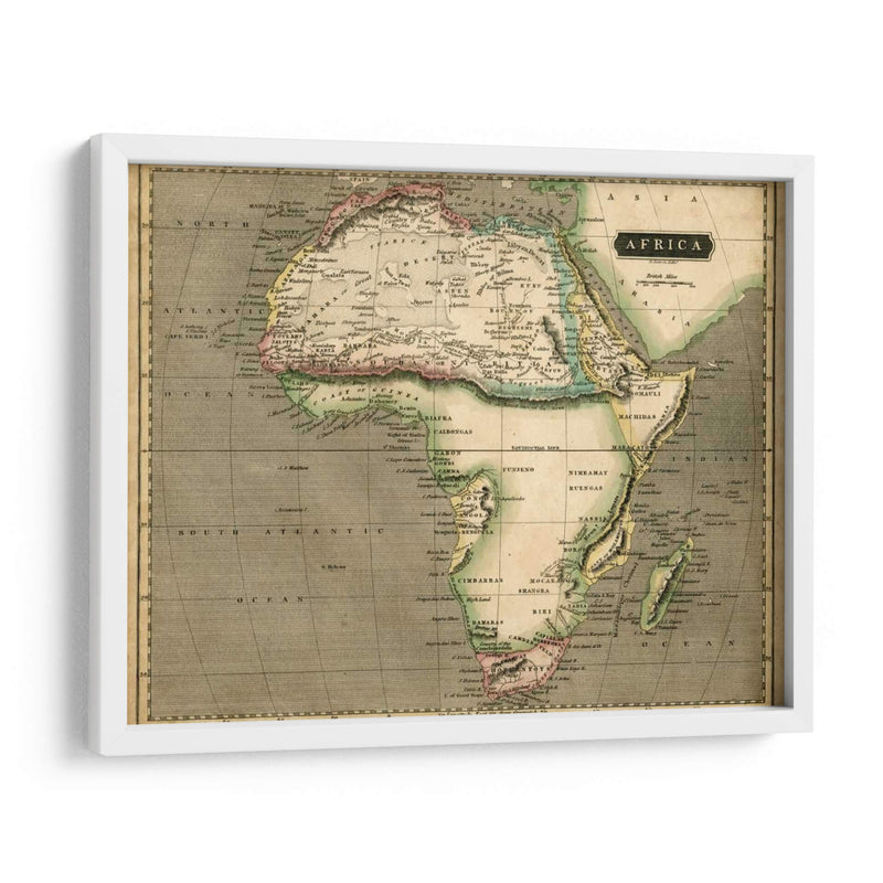 Mapa De Thomsons De África - Thomson | Cuadro decorativo de Canvas Lab