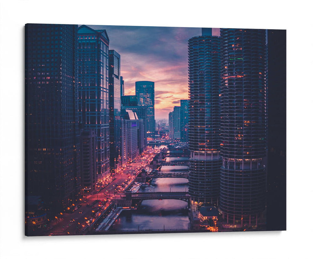 Ciudad morada | Cuadro decorativo de Canvas Lab