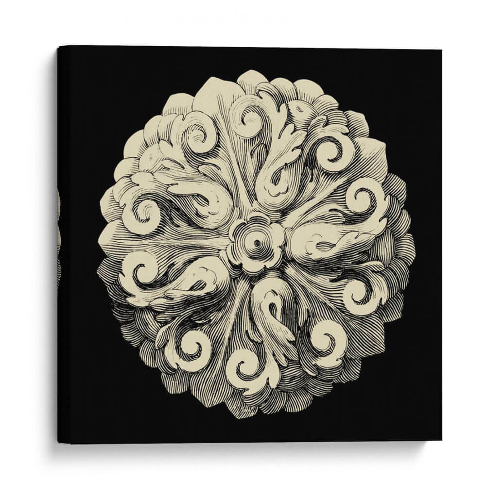 Rosetón Negro Y Bronceado Ii - Vision Studio | Cuadro decorativo de Canvas Lab