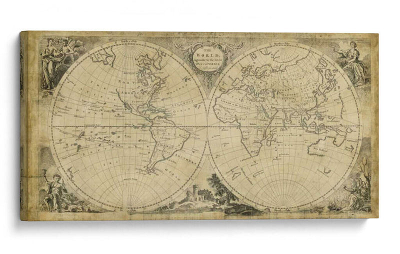 Mapa Del Mundo De Los Descubrimientos - T. Jeffreys | Cuadro decorativo de Canvas Lab