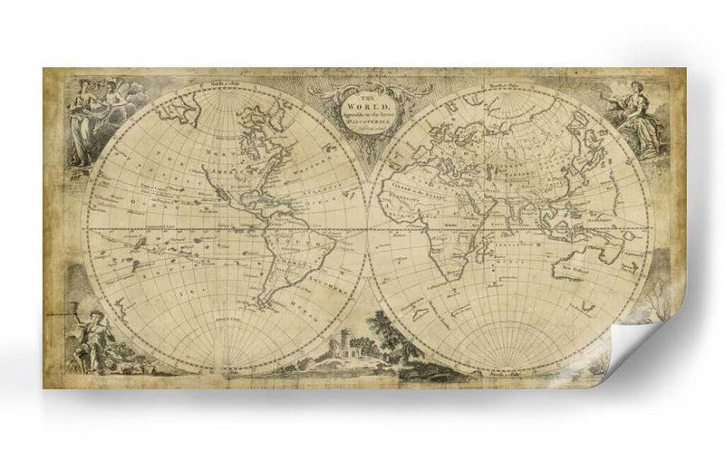 Mapa Del Mundo De Los Descubrimientos - T. Jeffreys | Cuadro decorativo de Canvas Lab