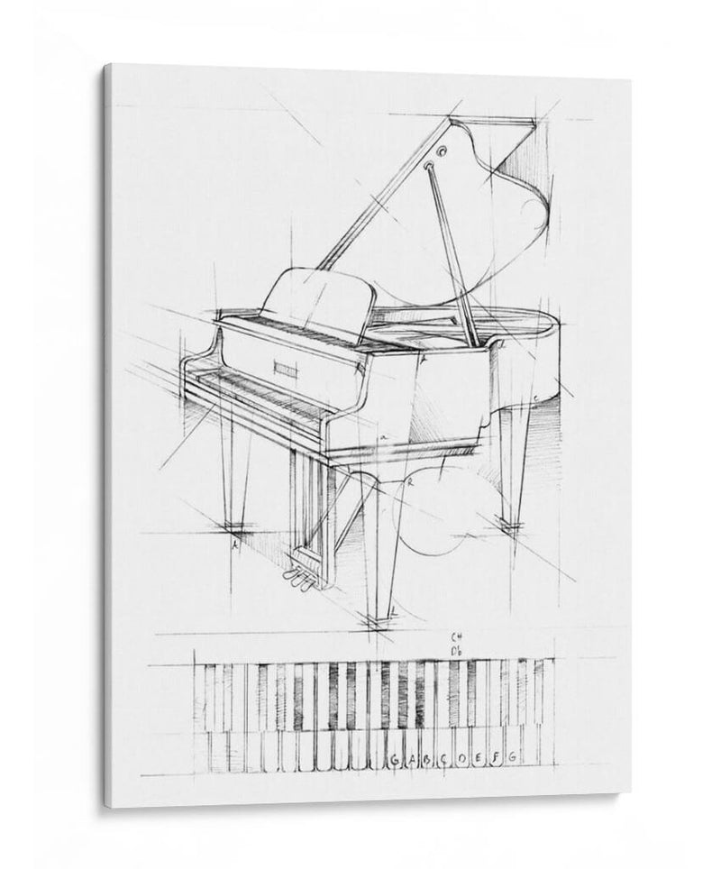 Bosquejo Del Piano - Ethan Harper | Cuadro decorativo de Canvas Lab