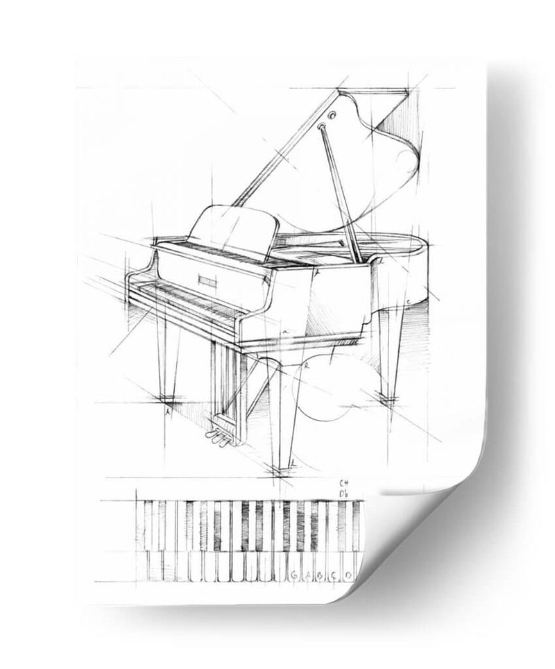 Bosquejo Del Piano - Ethan Harper | Cuadro decorativo de Canvas Lab