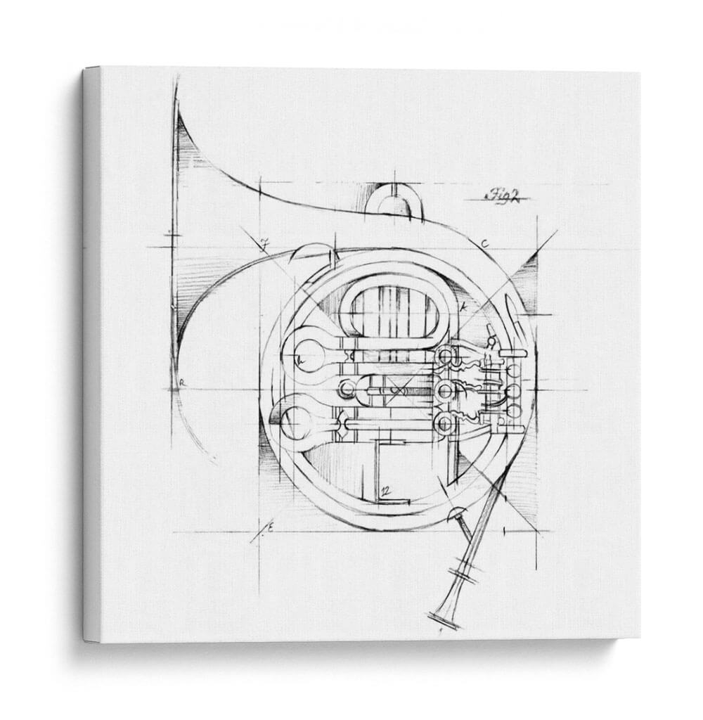 Bosquejo De Cuerno Francés - Ethan Harper | Cuadro decorativo de Canvas Lab