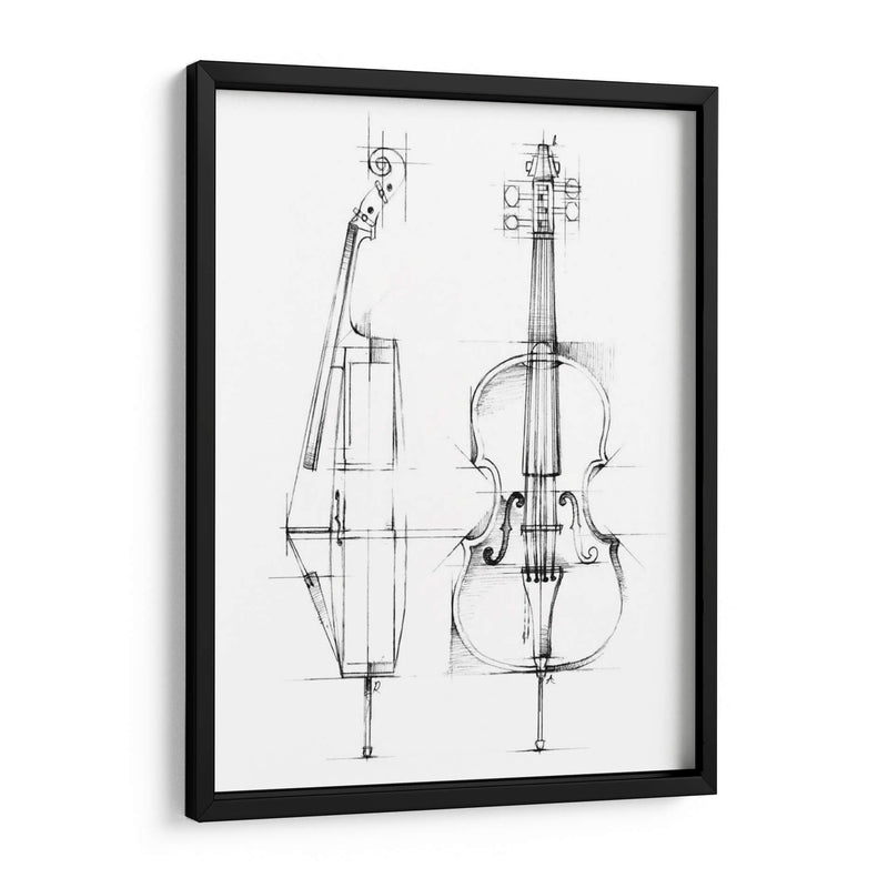 Boceto De Violonchelo - Ethan Harper | Cuadro decorativo de Canvas Lab