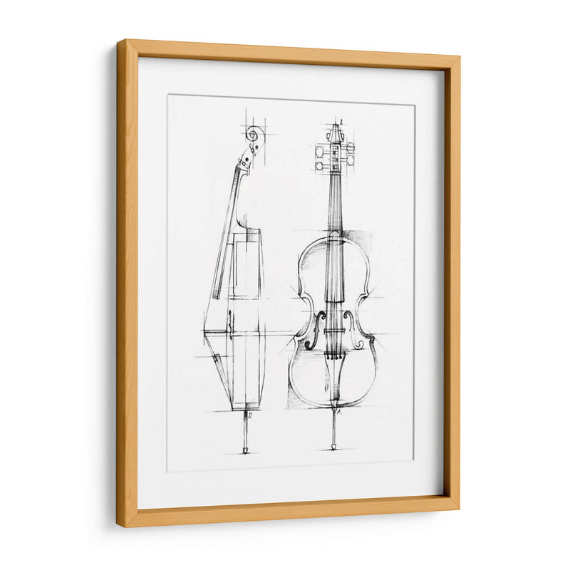 Boceto De Violonchelo - Ethan Harper | Cuadro decorativo de Canvas Lab