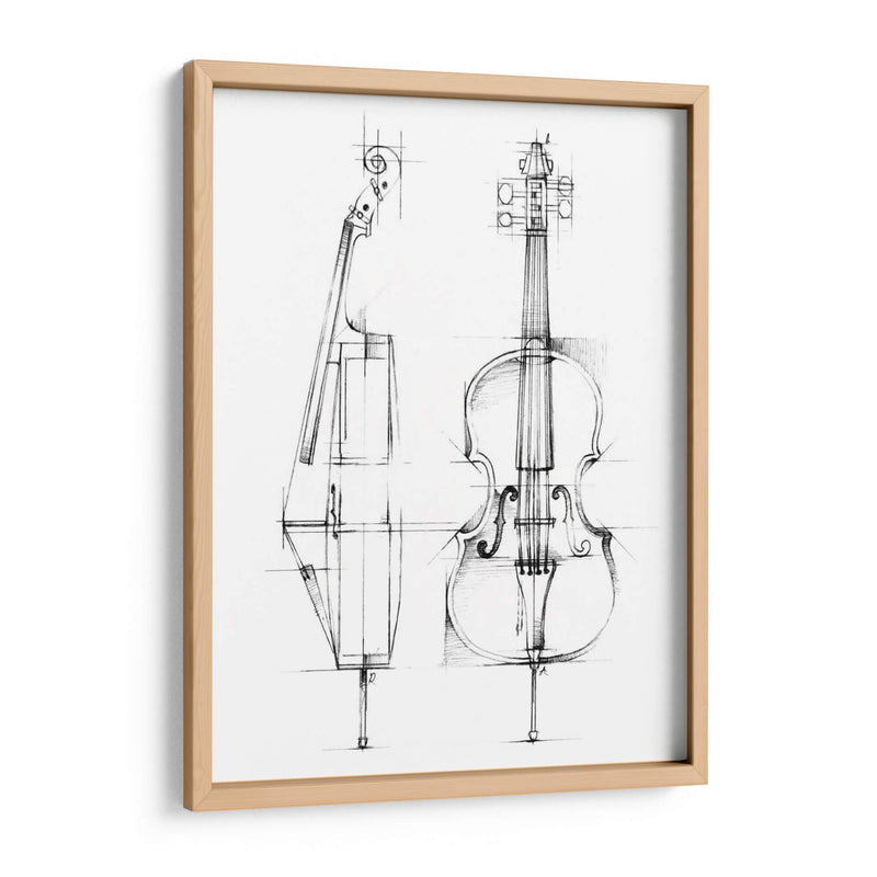 Boceto De Violonchelo - Ethan Harper | Cuadro decorativo de Canvas Lab