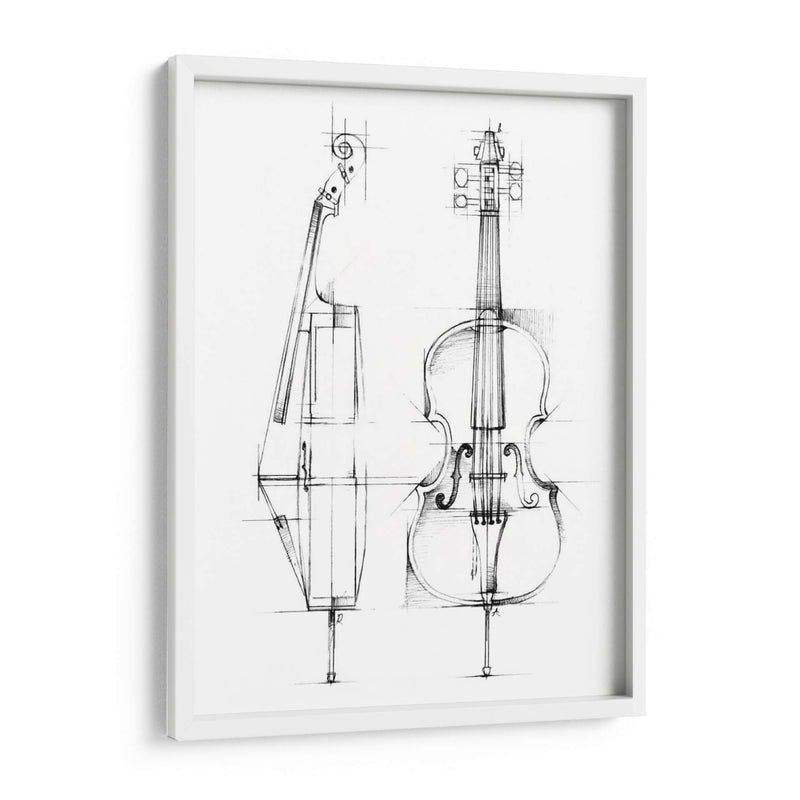 Boceto De Violonchelo - Ethan Harper | Cuadro decorativo de Canvas Lab
