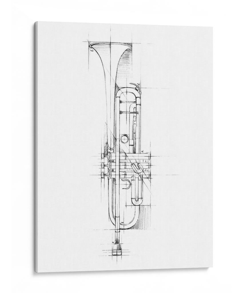 Boceto De Trompeta - Ethan Harper | Cuadro decorativo de Canvas Lab