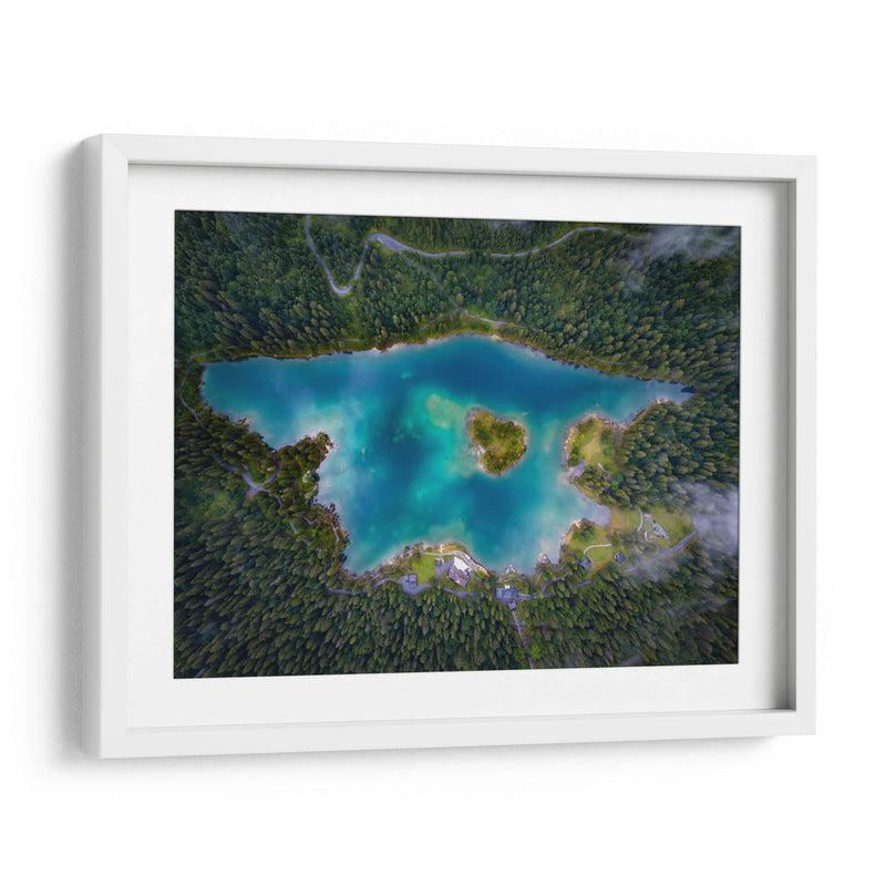 Lago rodeado por pinos | Cuadro decorativo de Canvas Lab