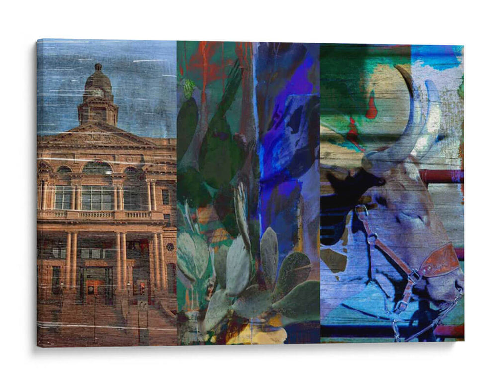 Texas Steer Collage - Sisa Jasper | Cuadro decorativo de Canvas Lab