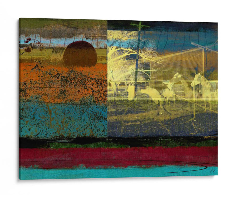 Collage De Caballos Y Heno - Sisa Jasper | Cuadro decorativo de Canvas Lab