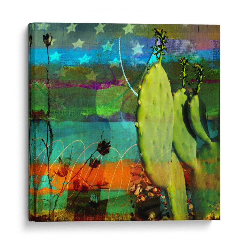 Cactus Y Collage De La Bandera - Sisa Jasper | Cuadro decorativo de Canvas Lab