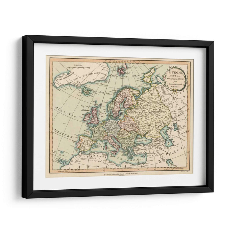 Mapa Histórico De Europa - Laurie and White | Cuadro decorativo de Canvas Lab