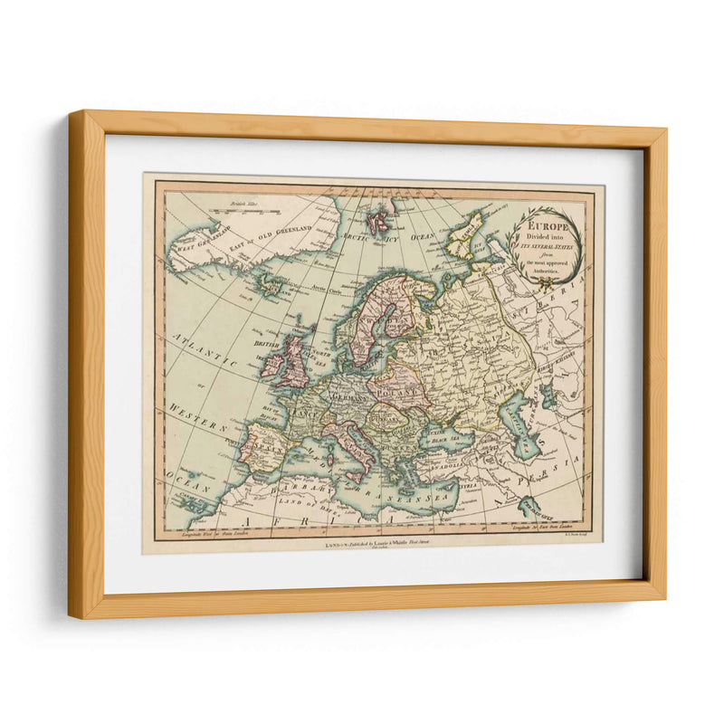 Mapa Histórico De Europa - Laurie and White | Cuadro decorativo de Canvas Lab