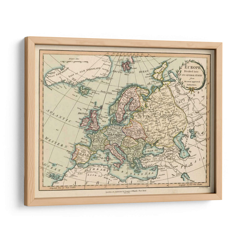 Mapa Histórico De Europa - Laurie and White | Cuadro decorativo de Canvas Lab