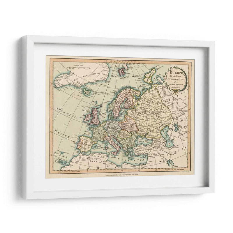 Mapa Histórico De Europa - Laurie and White | Cuadro decorativo de Canvas Lab