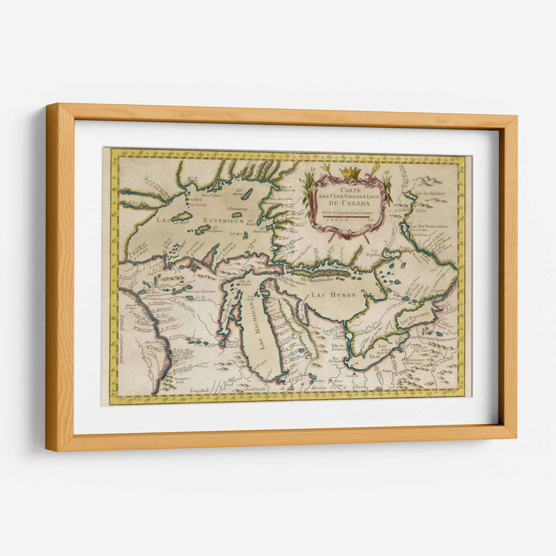 Mapa De Los Grandes Lagos | Cuadro decorativo de Canvas Lab