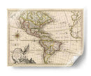 Un Nuevo Mapa De América - 1769 - Vallet | Cuadro decorativo de Canvas Lab
