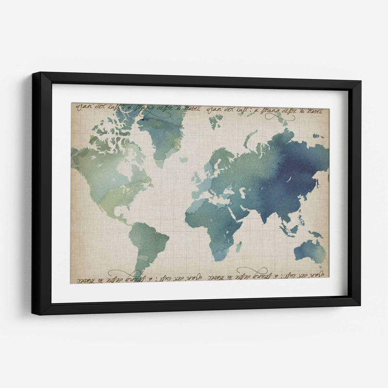 Mapa Del Mundo De La Acuarela - Grace Popp | Cuadro decorativo de Canvas Lab