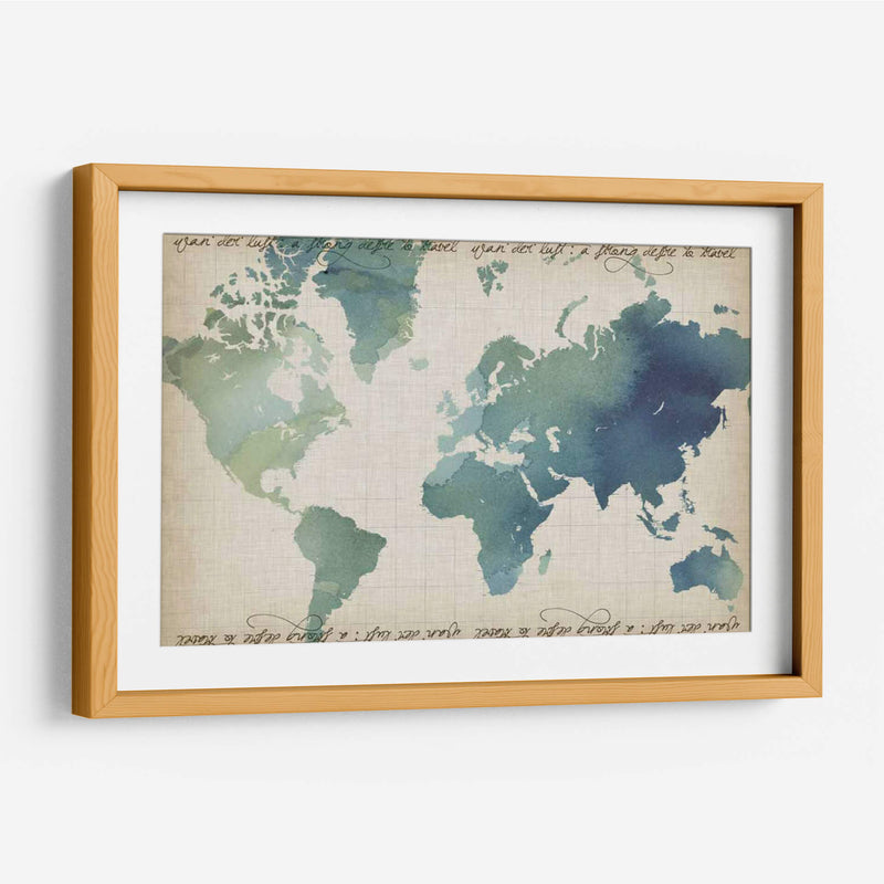 Mapa Del Mundo De La Acuarela - Grace Popp | Cuadro decorativo de Canvas Lab